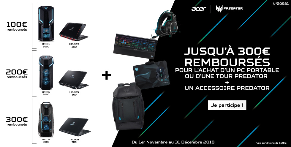 Jusqu’à 300€ Remboursés pour l’achat d’un PC Portable ou d'une Tour